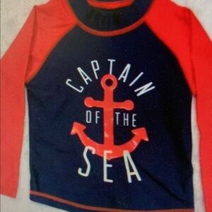 Kids Swim Rash Guard - Red and Black